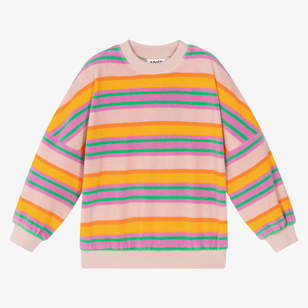 Pink online striped sweatshirt