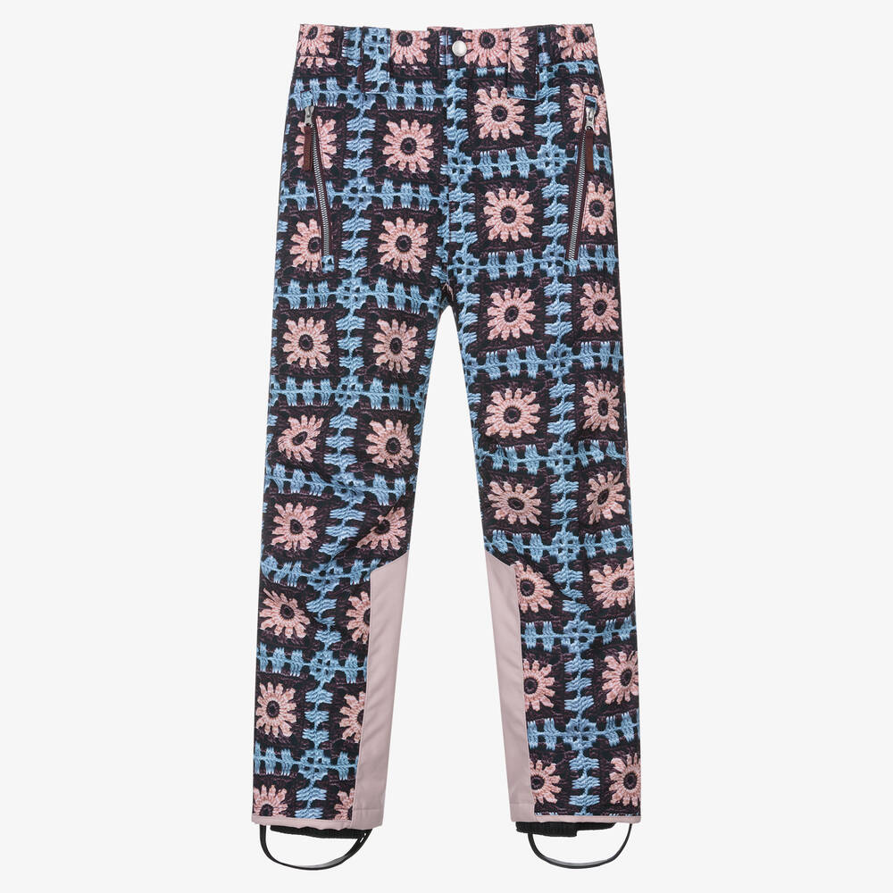 Molo - Teen Girls Purple Crochet Print Ski Trousers | Childrensalon