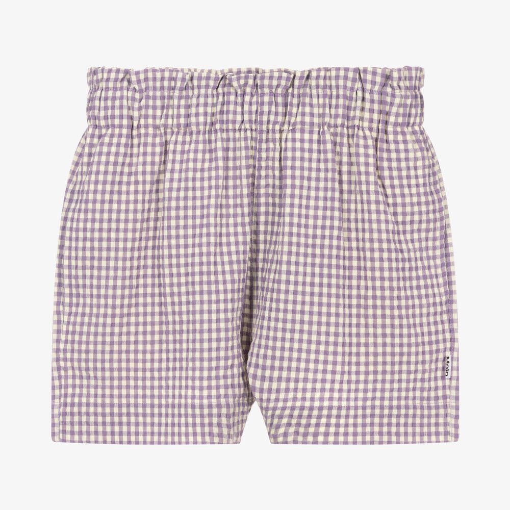 Molo-Фиолетовые шорты в мелкую клетку | Childrensalon Outlet