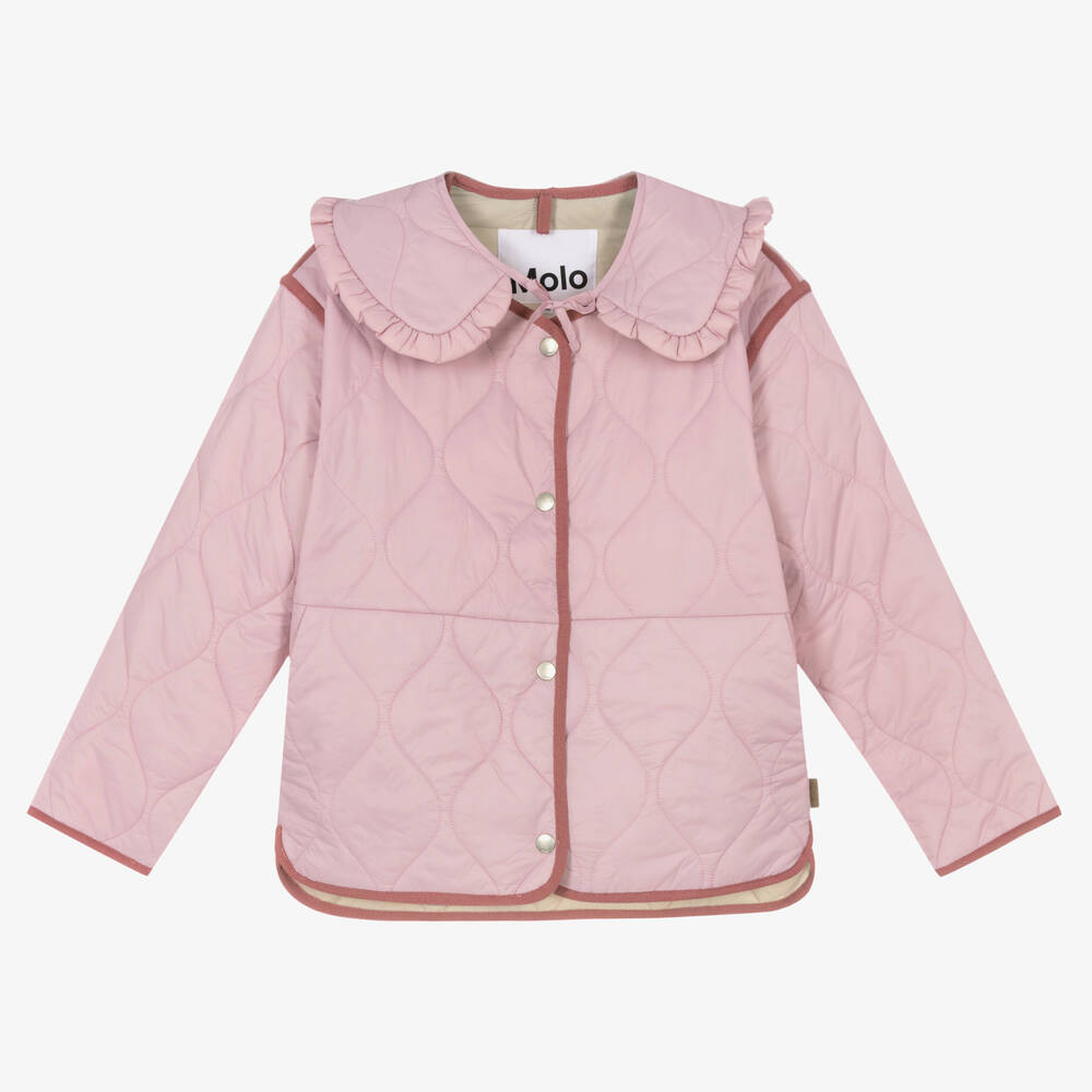 Molo - Teen Girls Purple Quilted Collar Jacket | Childrensalon