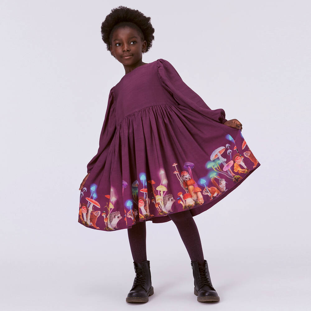 Molo Teen Girls Purple Viscose Dress Childrensalon Outlet