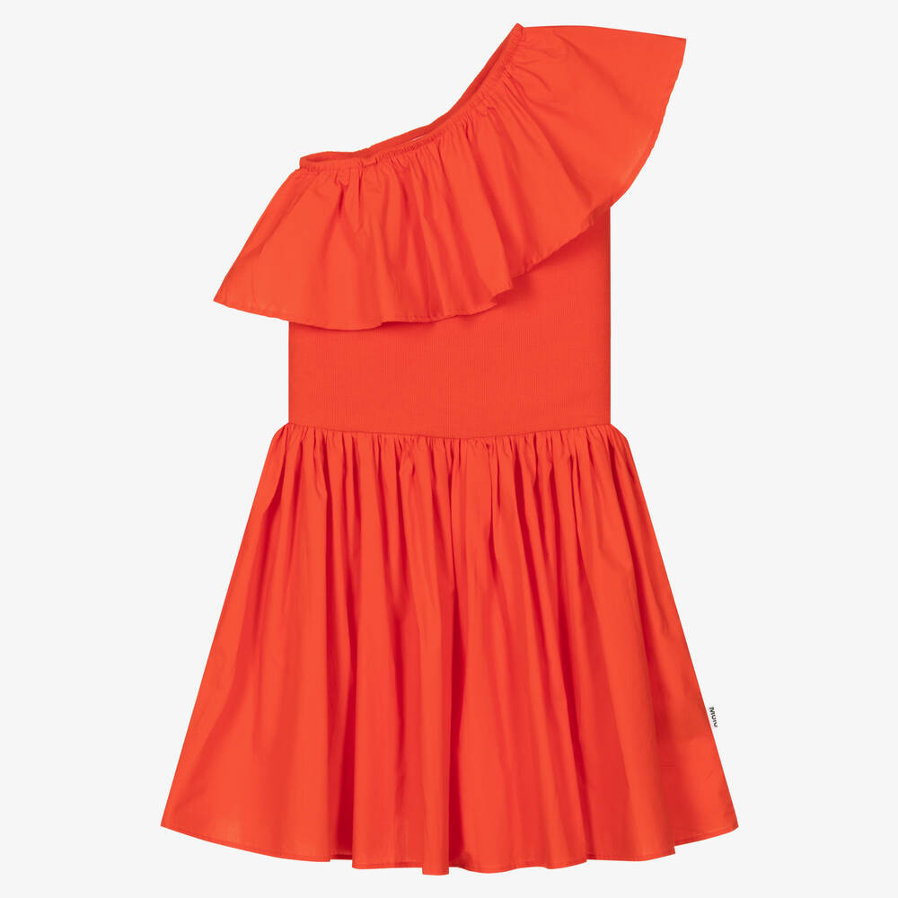 Molo - Robe rouge asymétrique ado fille | Childrensalon