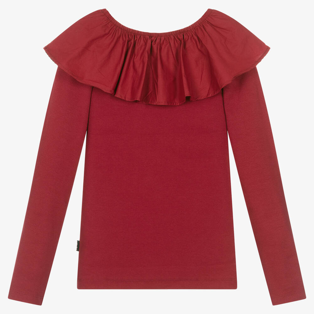 Molo-توب تينز بناتي قطن عضوي بوبلين لون أحمر | Childrensalon Outlet