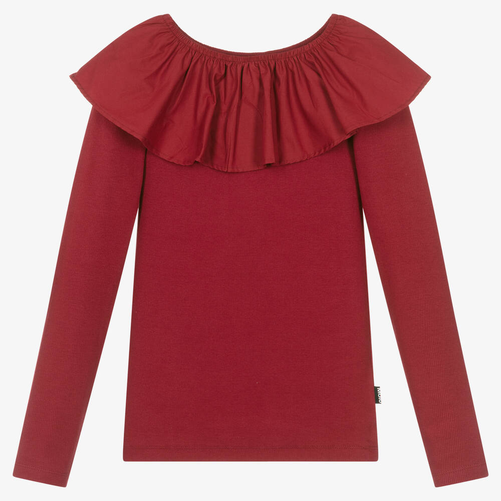 Molo - Teen Girls Red Cotton Top | Childrensalon