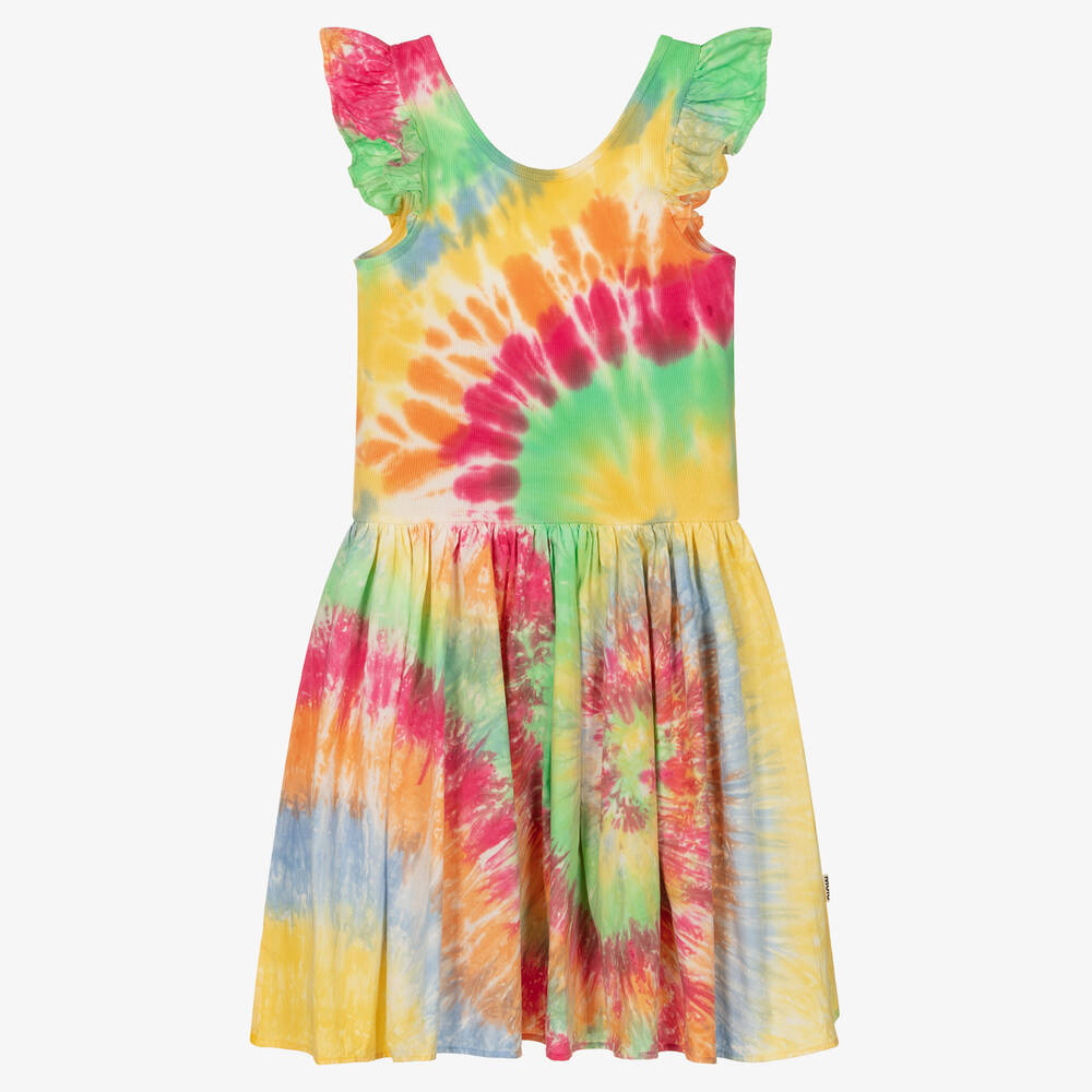 Molo - فستان تينز بناتي قطن عضوي بوبلين بطبعة ملونة | Childrensalon