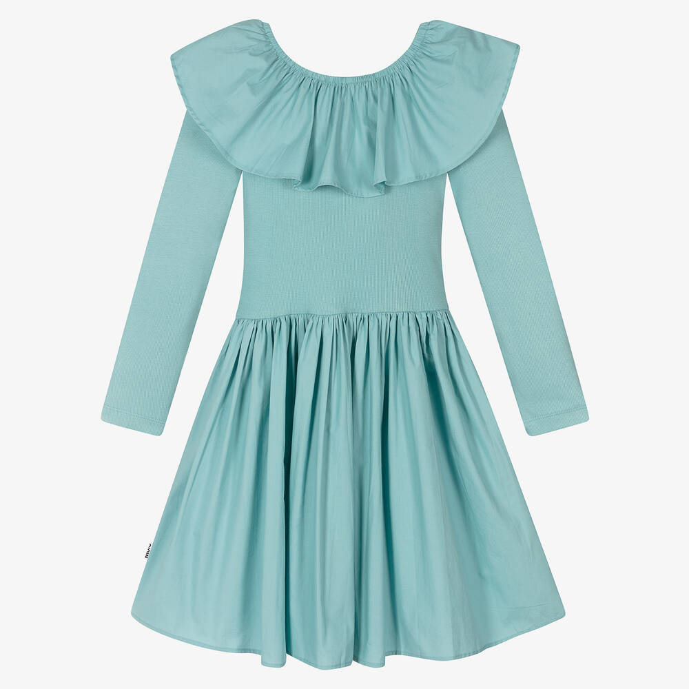 Molo-Бирюзовое платье из органического хлопка | Childrensalon Outlet