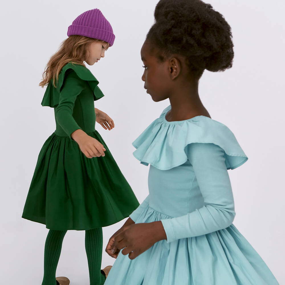 Molo-Бирюзовое платье из органического хлопка | Childrensalon Outlet