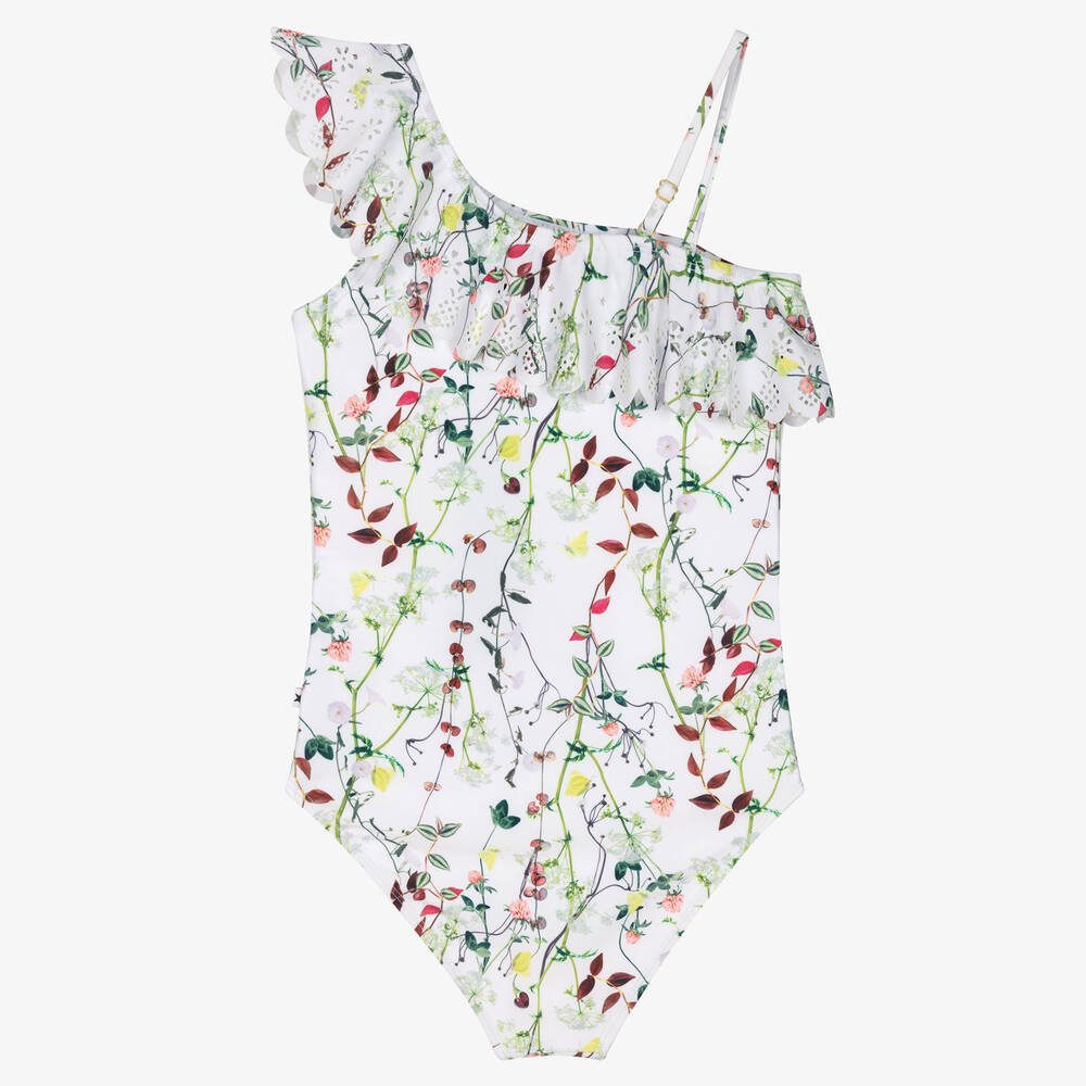 Molo-Белый купальник с цветами (UPF50+) | Childrensalon Outlet