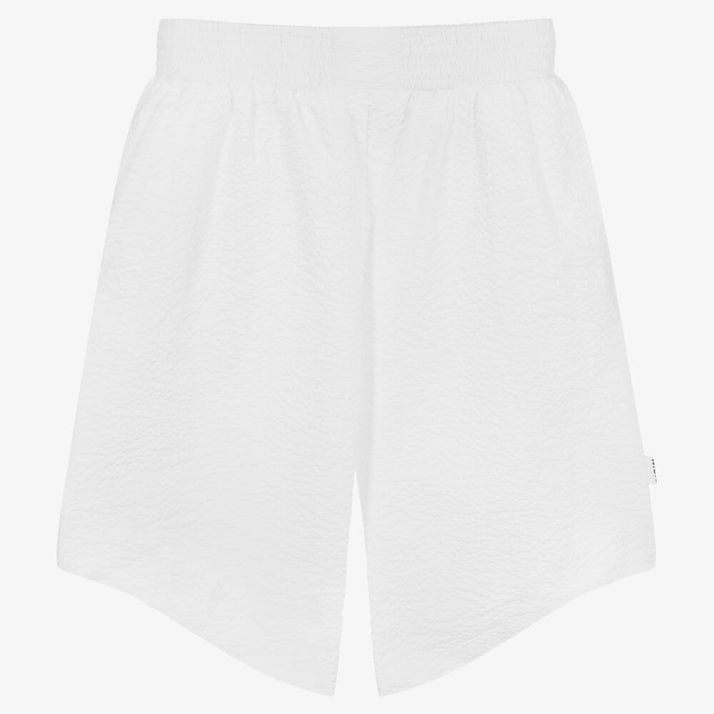 Molo - Teen Girls White Seersucker Shorts | Childrensalon
