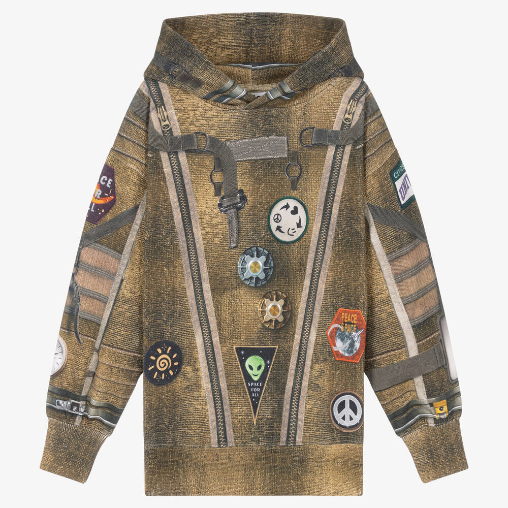 Molo - Teen Green Astronaut Print Hoodie | Childrensalon