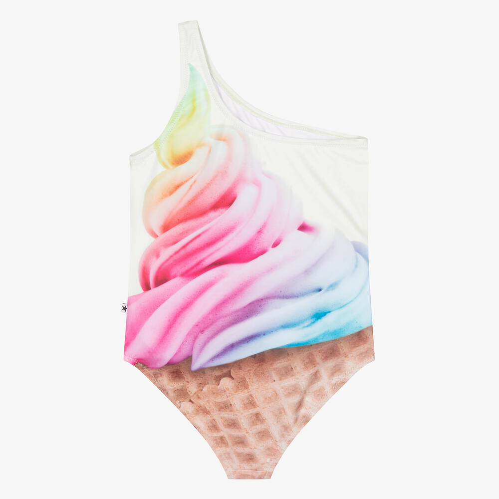 Molo-مايّو بقصة غير متطابقة لون عاجي للمراهقات (UPF 50+) | Childrensalon Outlet