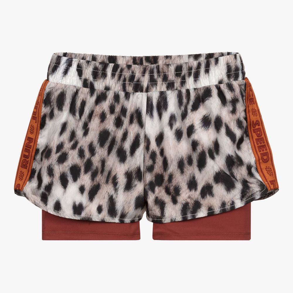 Molo - Elfenbeinfarbene Teen Leoparden-Shorts  | Childrensalon
