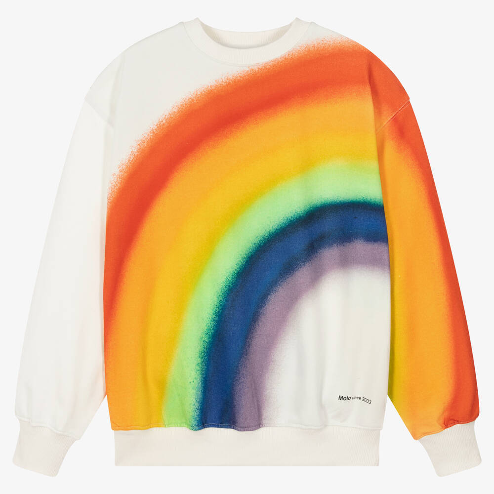 Molo - Teen Ivory Organic Cotton Rainbow Sweatshirt | Childrensalon