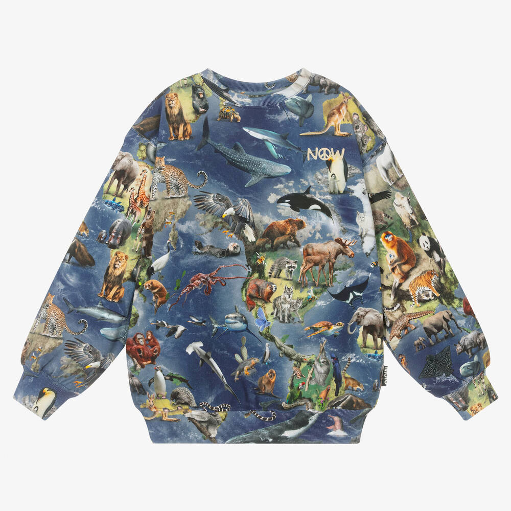 Molo - Teen Navy Blue Organic Cotton Sweatshirt | Childrensalon