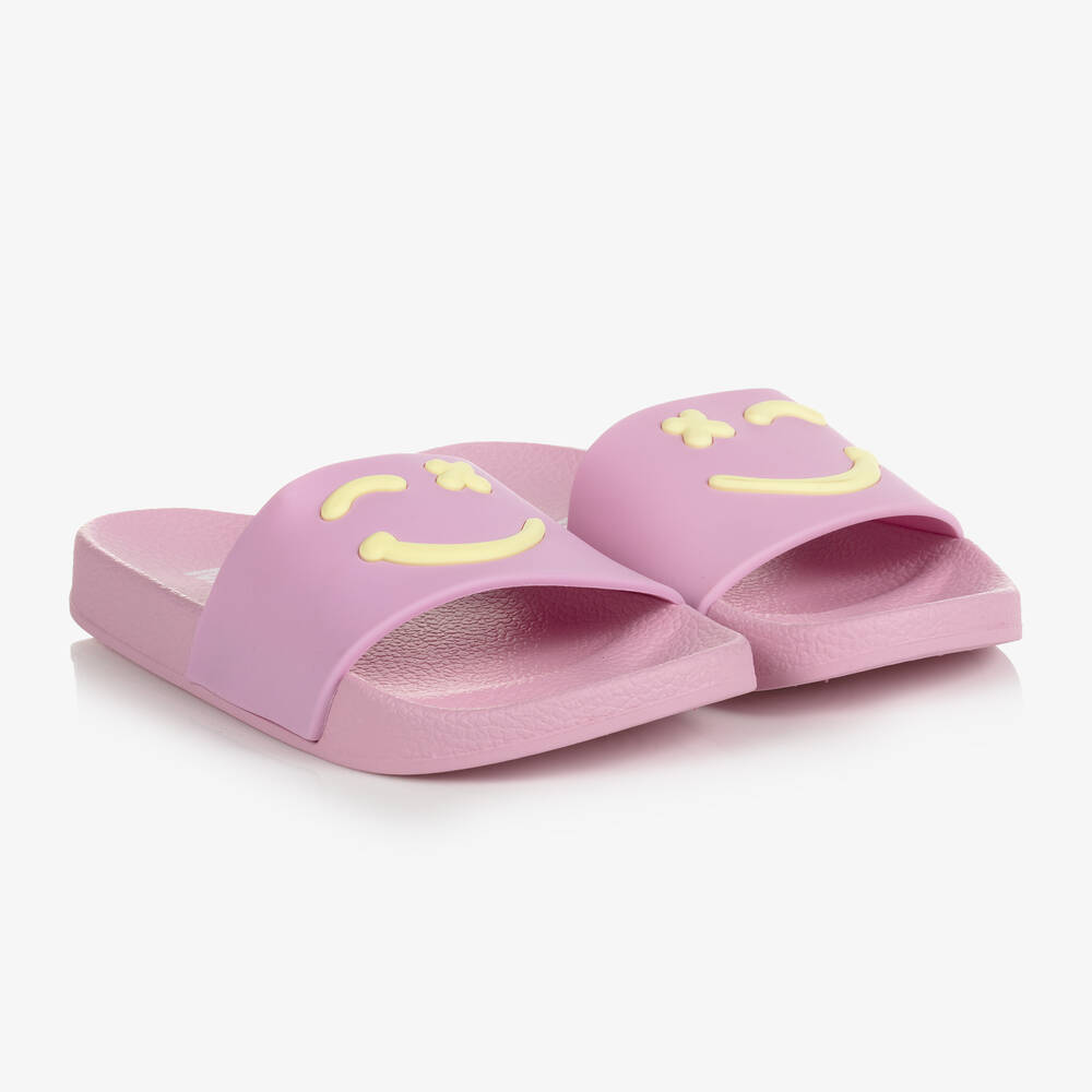 Molo - Teen Pink Smiling Face Sliders | Childrensalon