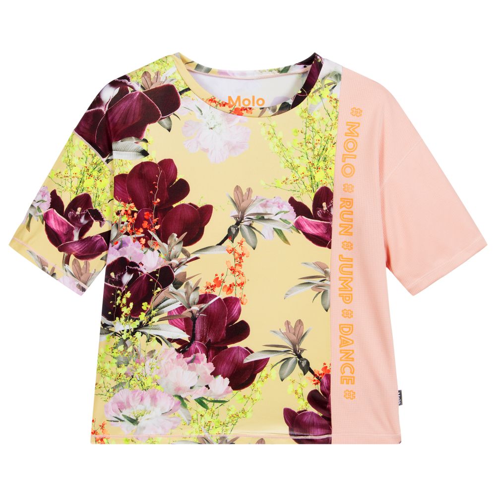 Molo - Teen T-Shirt mit violetten Blumen | Childrensalon