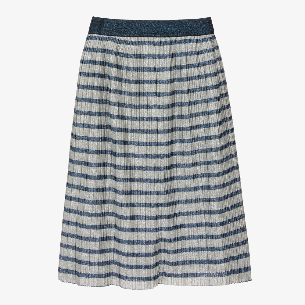 Molo-Teen Silver & Blue Lurex Skirt | Childrensalon Outlet