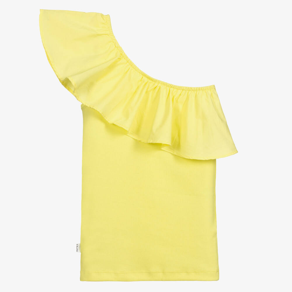 Molo-توب تينز بناتي قطن عضوي بكتف مكشوف لون أصفر | Childrensalon Outlet