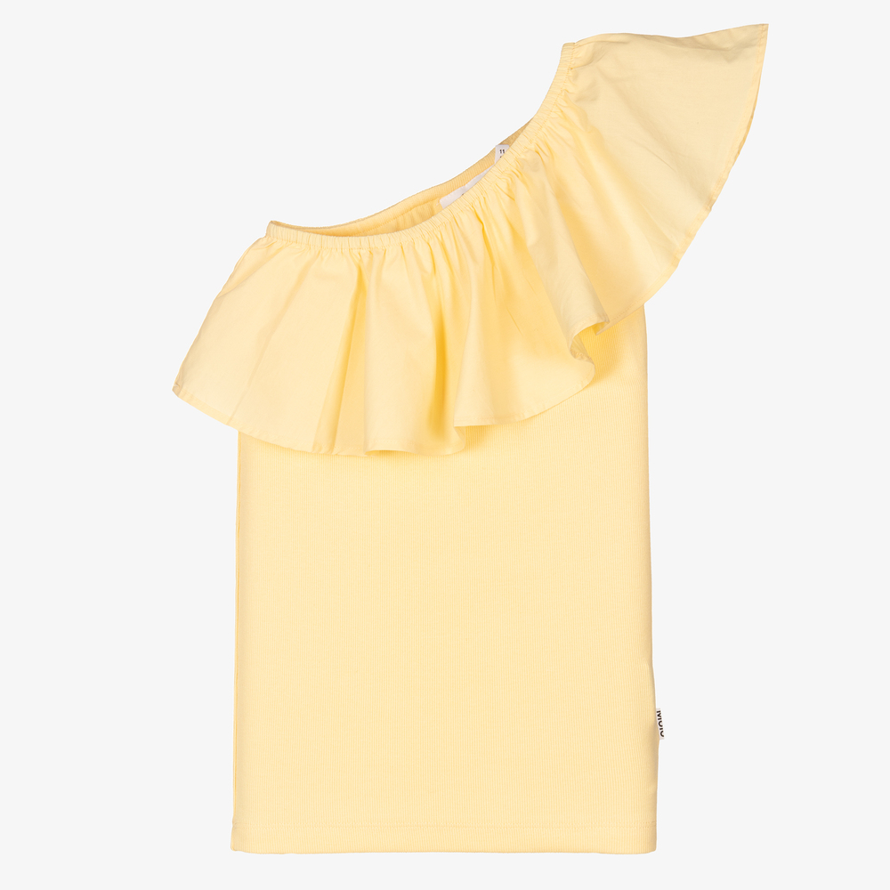 Molo-توب تينز بناتي قطن عضوي جيرسي لون أصفر باهت | Childrensalon Outlet