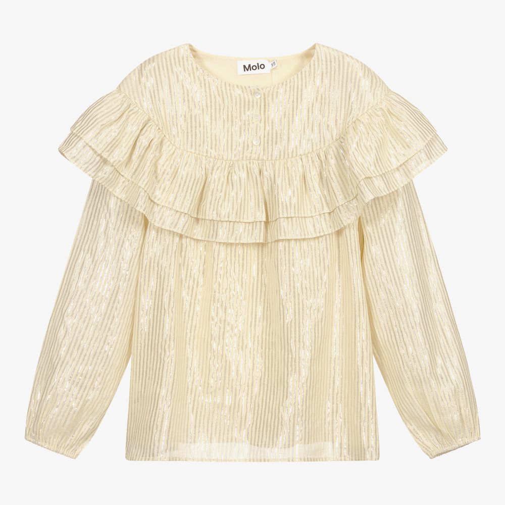 Molo - Teen Yellow Ruffle Blouse | Childrensalon