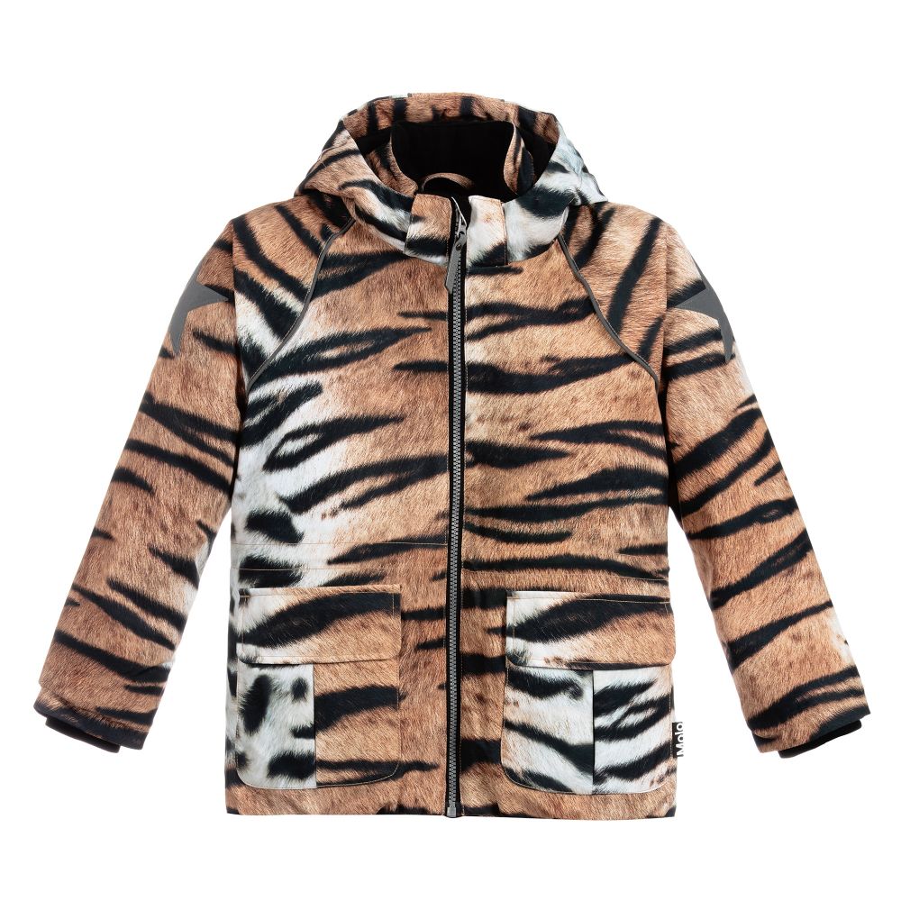 Molo - Лыжная куртка с принтом-имитацией тигровой шкуры | Childrensalon