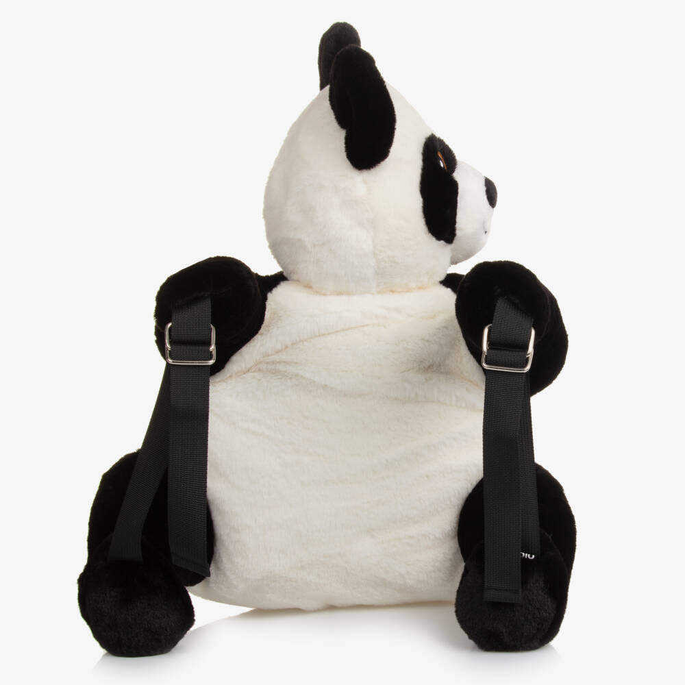 Molo-White & Black Plush Panda Backpack (27cm) | Childrensalon Outlet