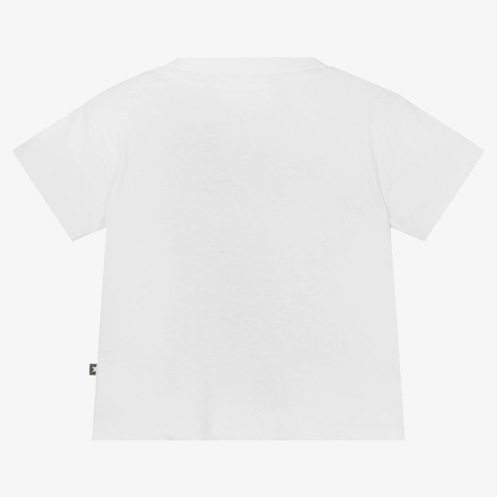 Molo-White Cotton Frog Life Cycle T-Shirt | Childrensalon Outlet