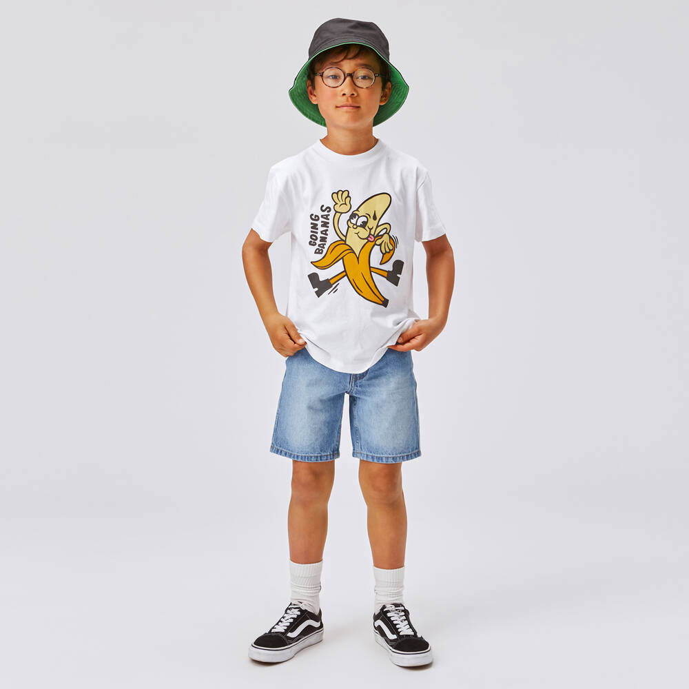 Molo White Organic Cotton Banana T Shirt Childrensalon Outlet