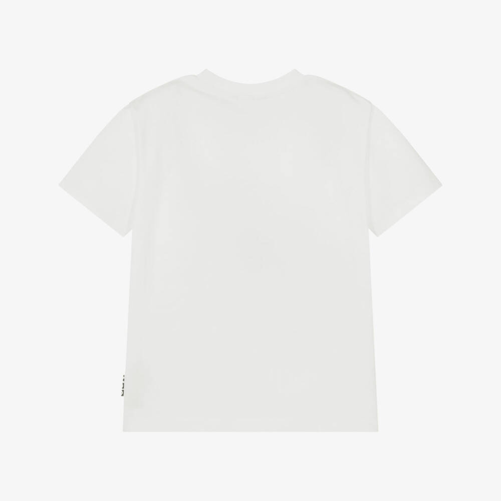 Molo-White Organic Cotton Colourful Mood Faces T-Shirt | Childrensalon Outlet