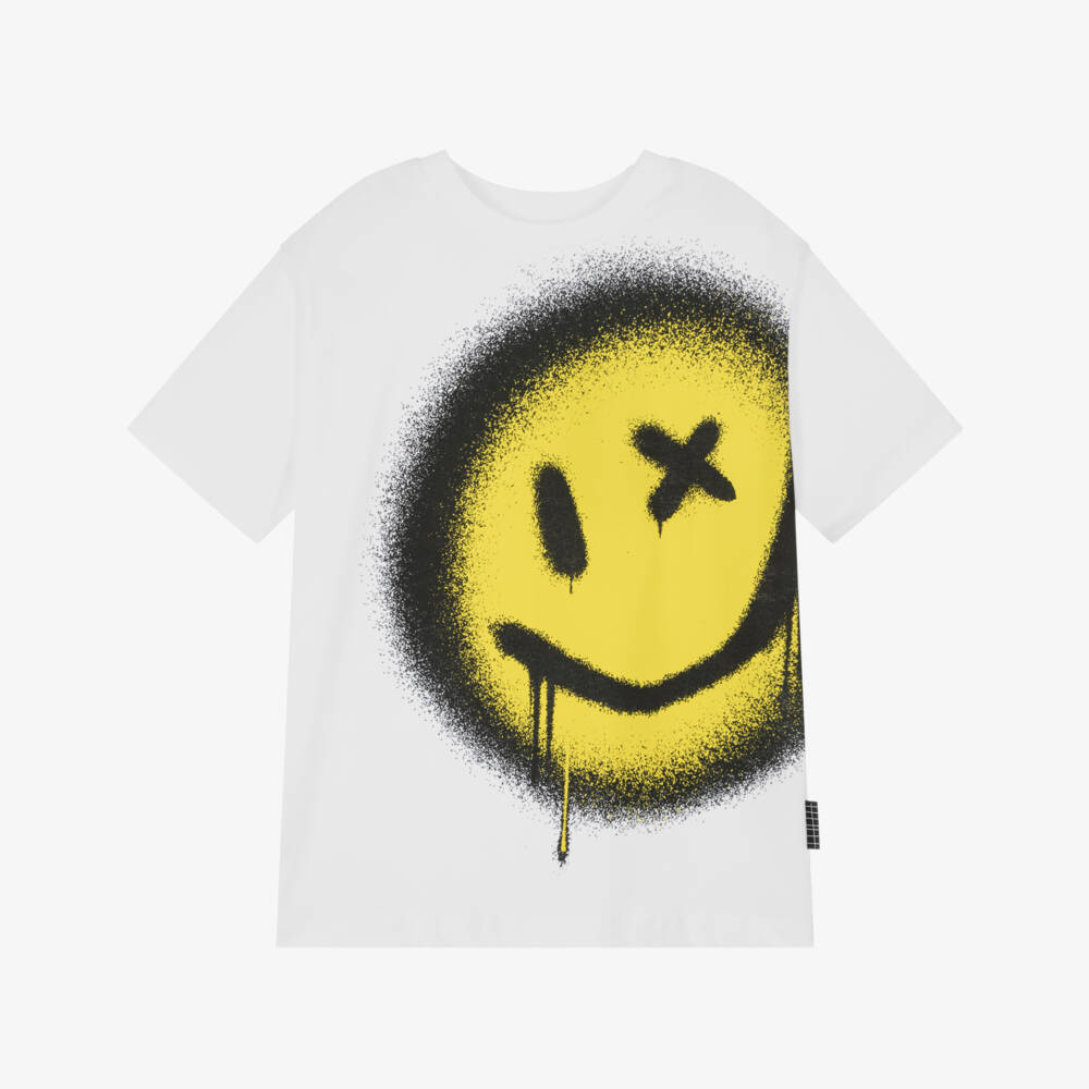 Molo-Футболка из белого хлопка с капельной улыбкой для детей | Childrensalon Outlet