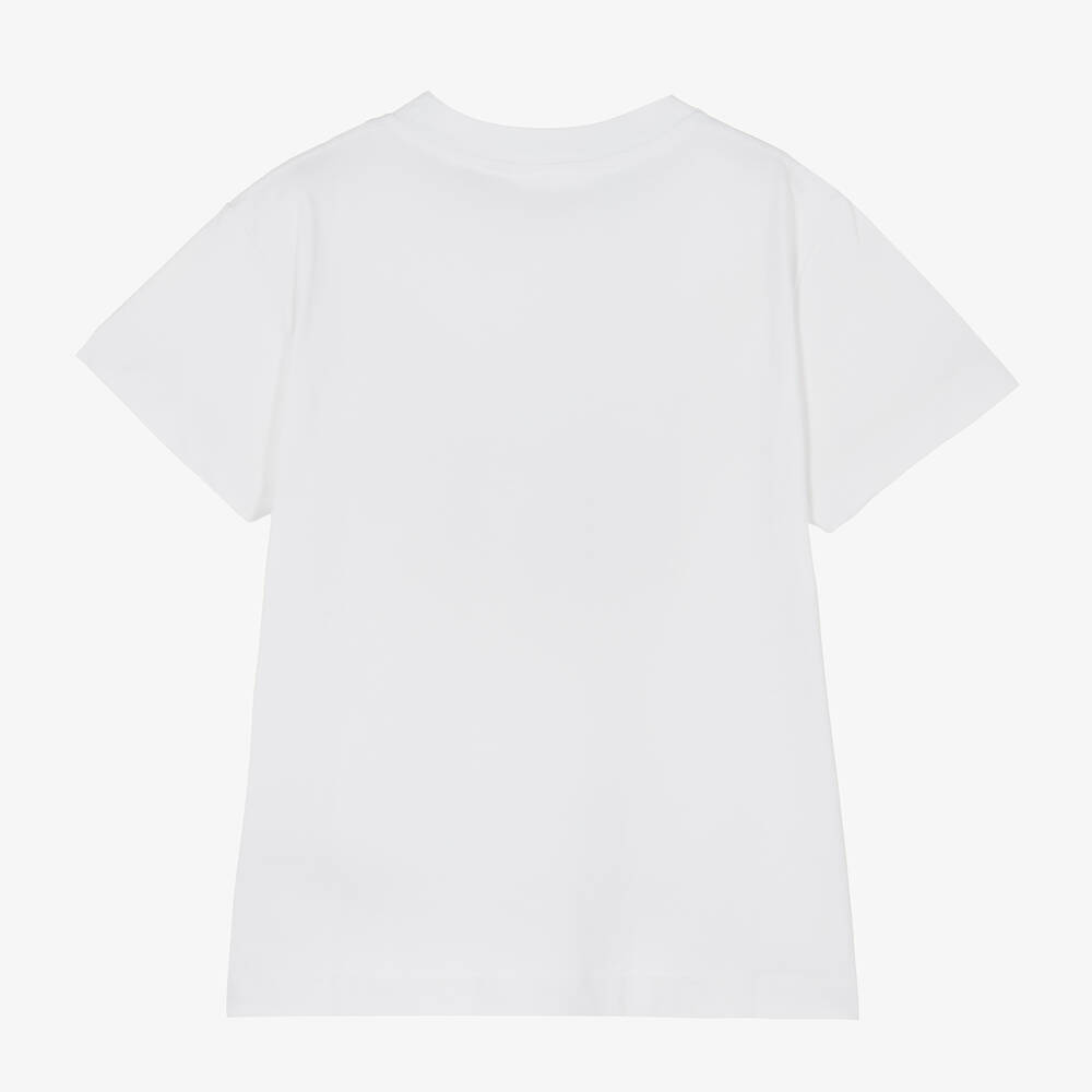 Molo-White Organic Cotton Graphic T-Shirt | Childrensalon Outlet