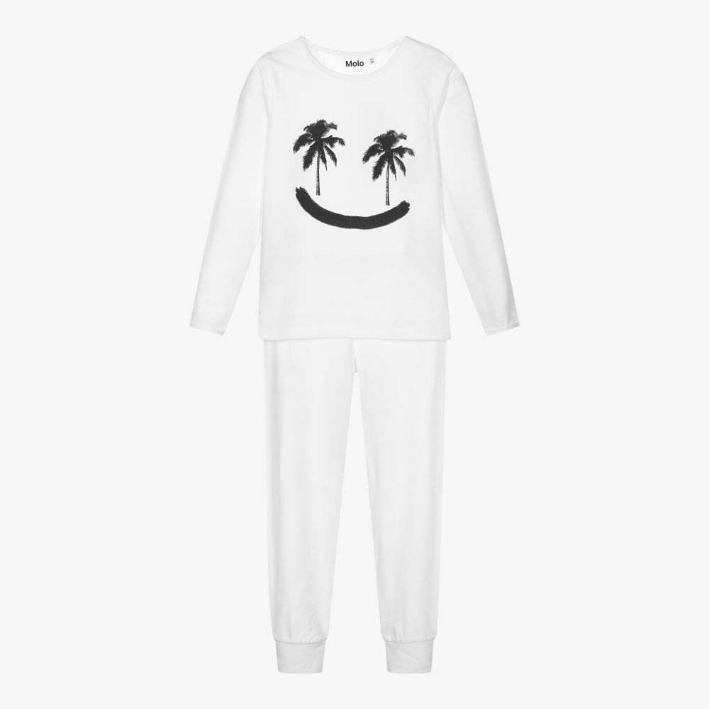 Molo - White Organic Cotton Pyjamas | Childrensalon