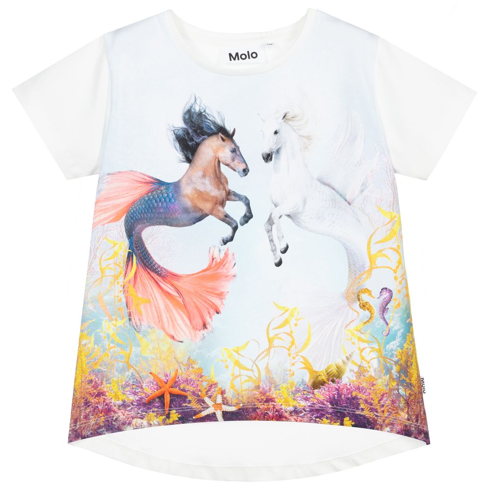 Molo - Weißes T-Shirt aus Biobaumwolle | Childrensalon