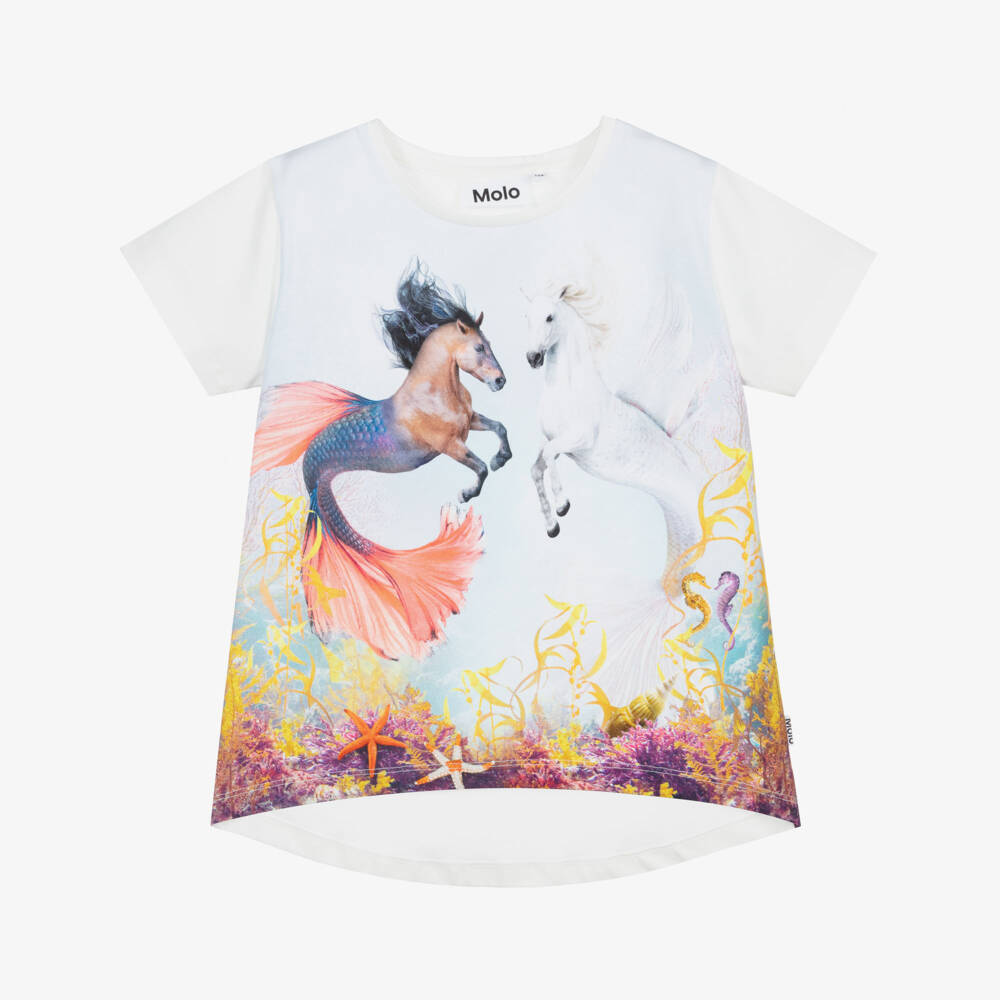 Molo-White Organic Cotton T-Shirt | Childrensalon Outlet