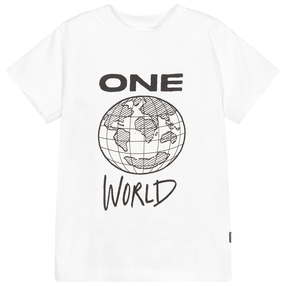 Molo - White Organic Cotton T-Shirt | Childrensalon