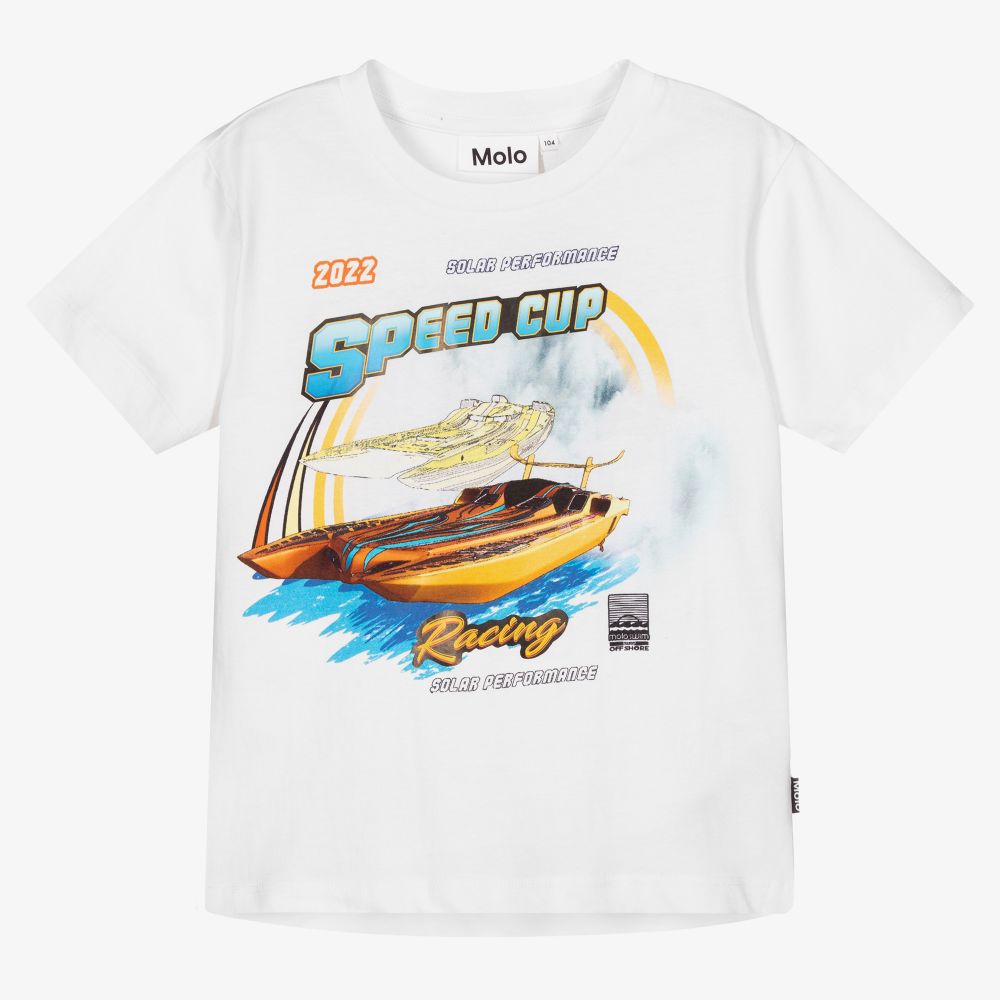 Molo - T-shirt blanc en coton bio | Childrensalon