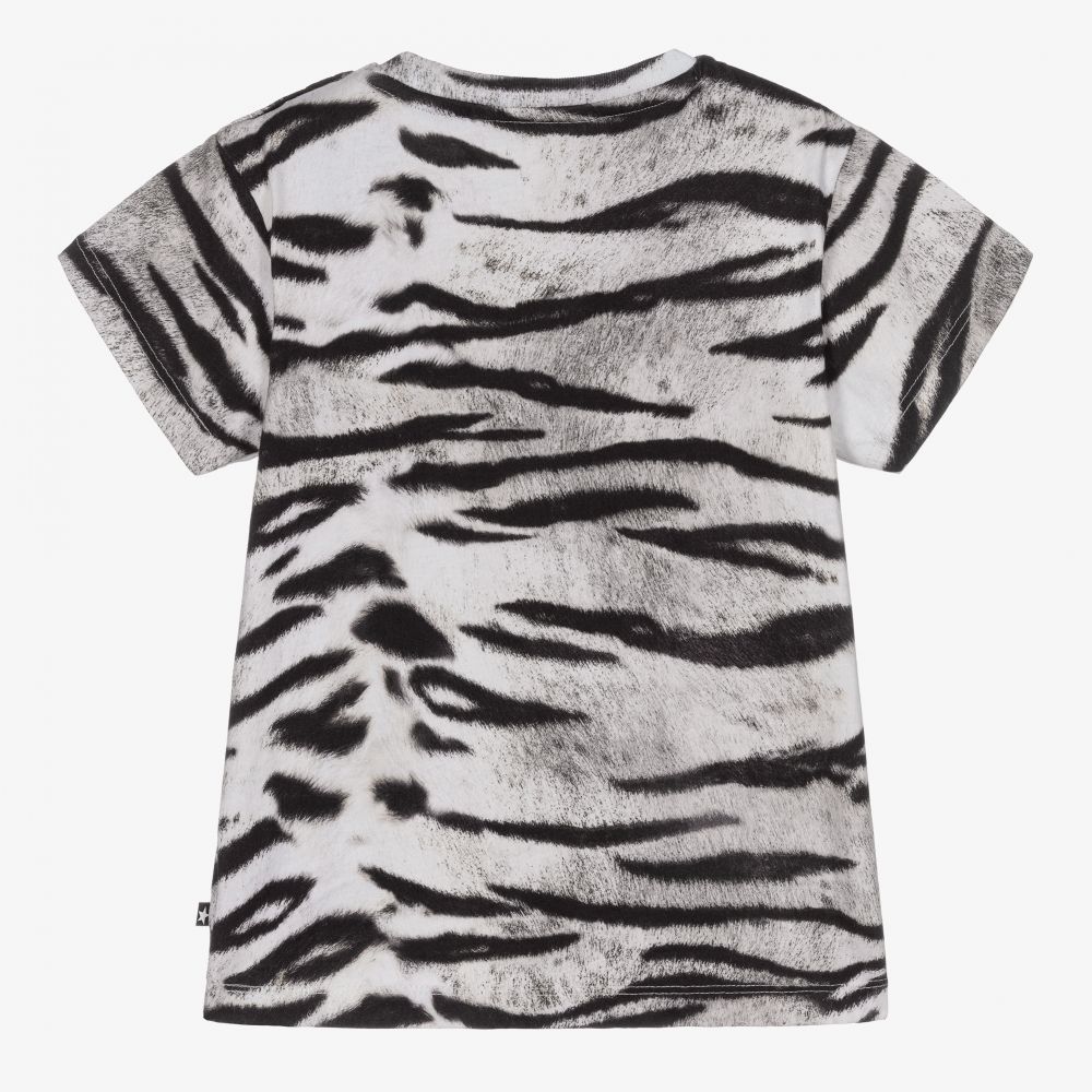 Molo-White Tiger Baby T-Shirt | Childrensalon Outlet