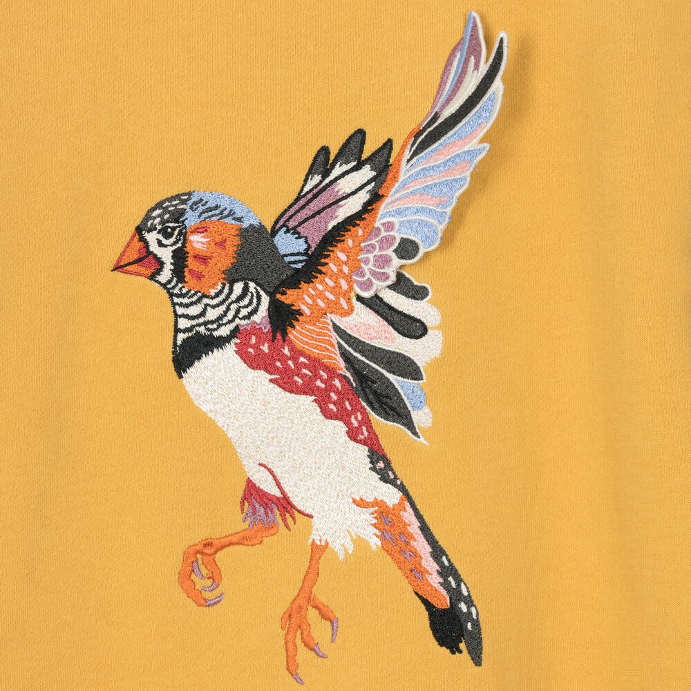 Molo-Yellow Bird Cotton Sweatshirt | Childrensalon Outlet