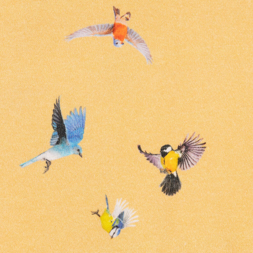 Molo-Yellow Birds Cotton Sweatshirt | Childrensalon Outlet