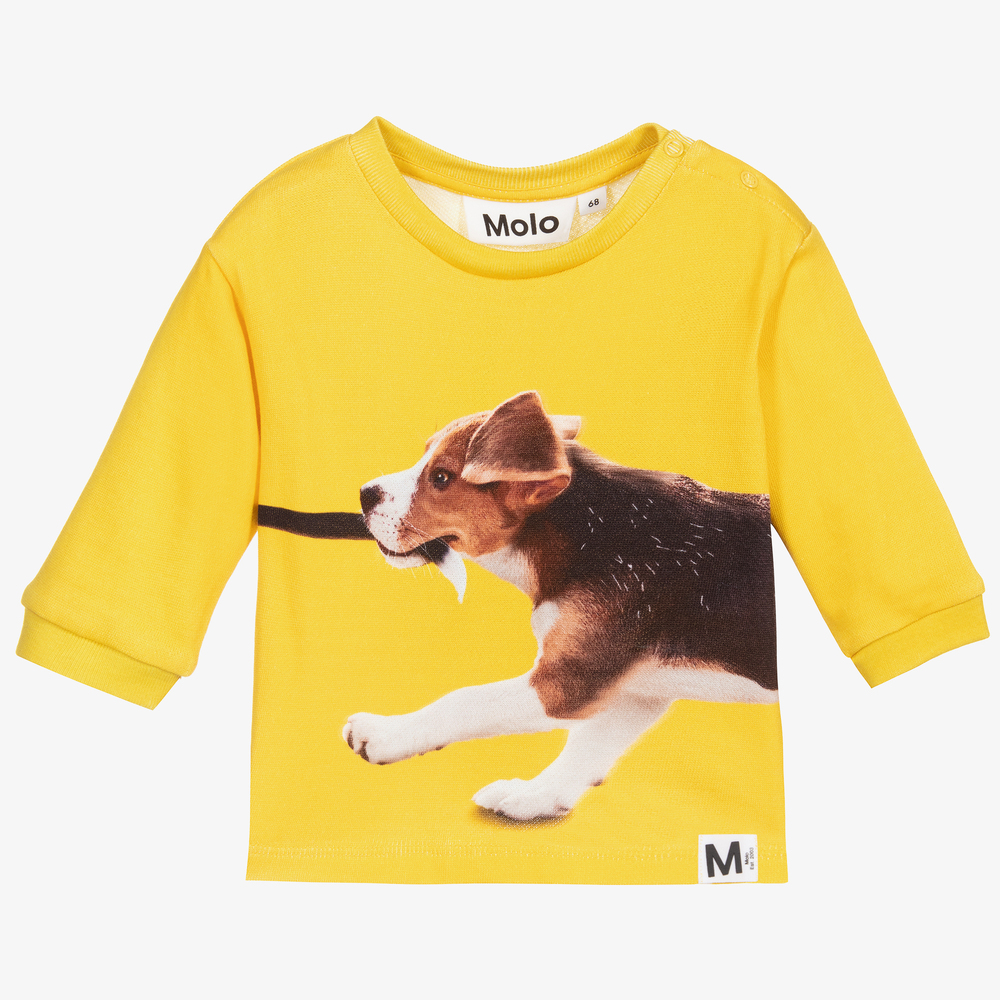 Molo-Желтая хлопковая толстовка с собакой | Childrensalon Outlet