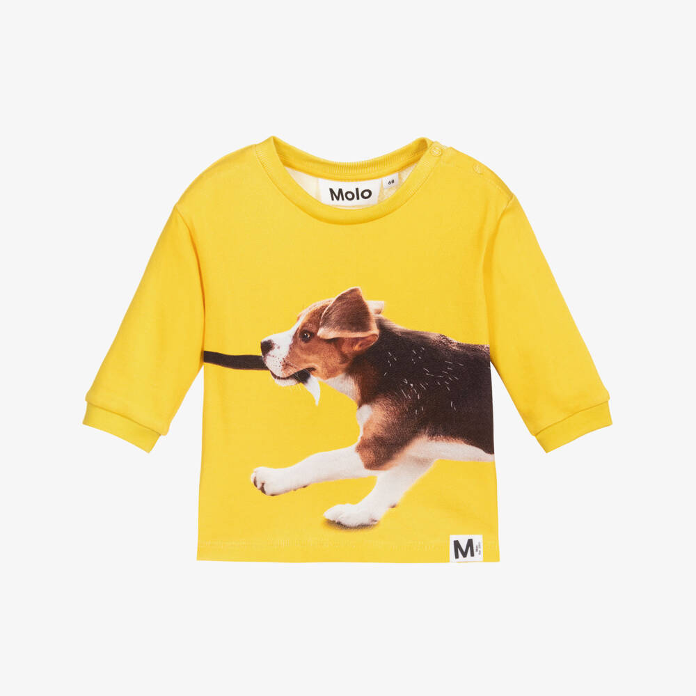 Molo-Желтая хлопковая толстовка с собакой | Childrensalon Outlet