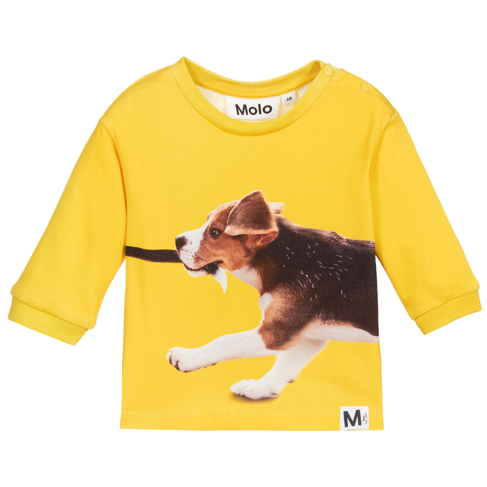 Molo - Sweat jaune en coton Chien | Childrensalon