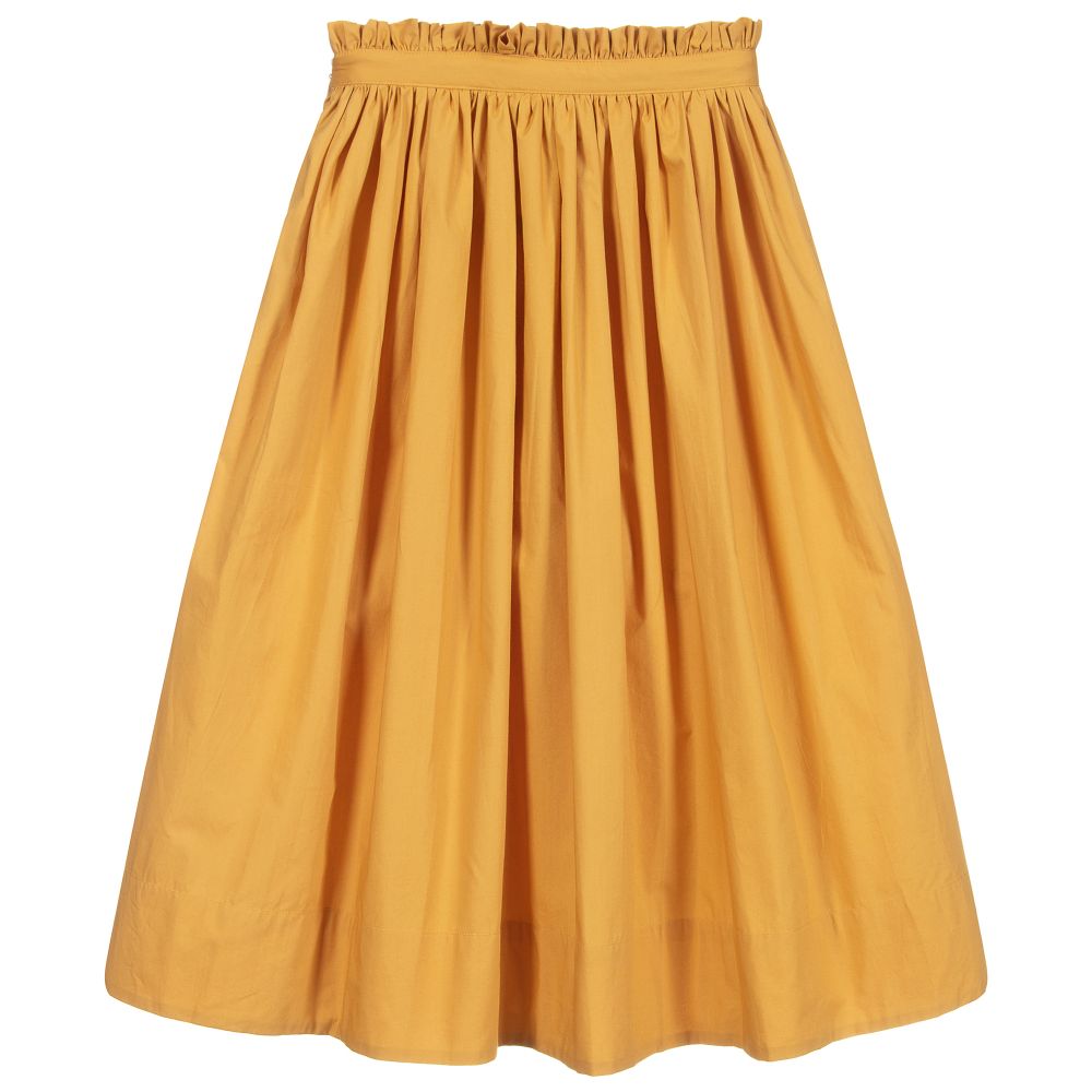 Molo-تنورة ماكسي قطن عضوي بوبلين لون أصفر موتارد | Childrensalon Outlet