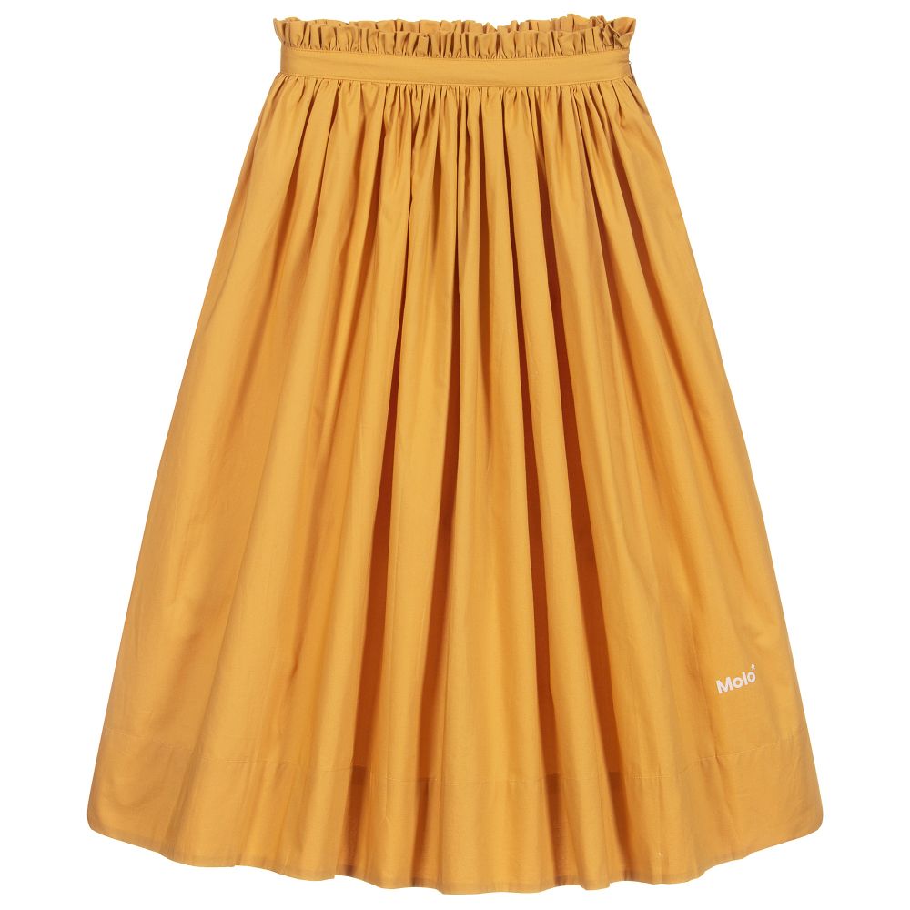 Molo - Yellow Cotton Long Skirt | Childrensalon
