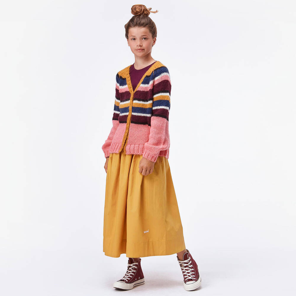 Molo-تنورة ماكسي قطن عضوي بوبلين لون أصفر موتارد | Childrensalon Outlet