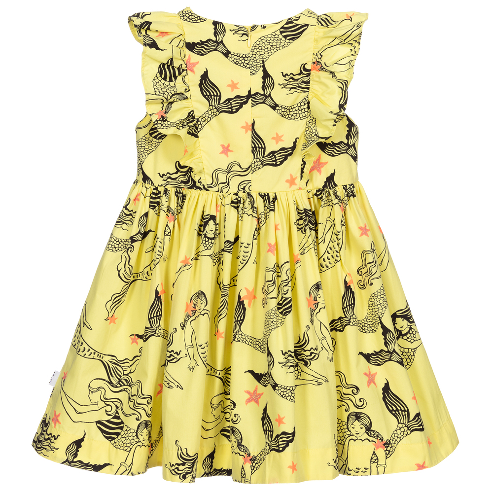 Molo-Желтое хлопковое платье с русалками | Childrensalon Outlet