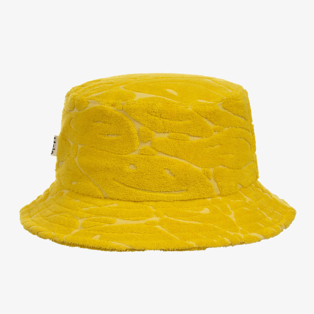Molo-Yellow Cotton Towelling Bucket Hat | Childrensalon Outlet