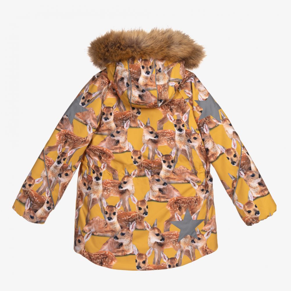 Molo-Yellow Fawns Print Ski Jacket | Childrensalon Outlet
