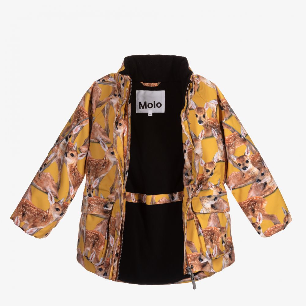Molo-Yellow Fawns Print Ski Jacket | Childrensalon Outlet