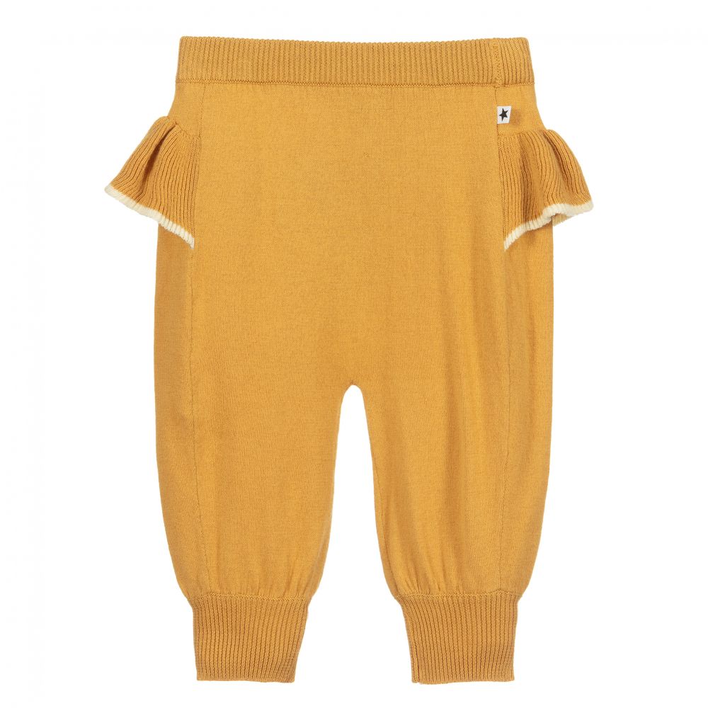 Molo - Yellow Knitted Cotton Trousers | Childrensalon
